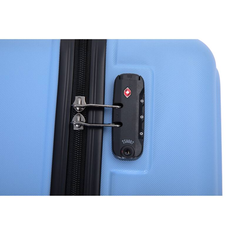 3 Piece ABS Hardside Luggage Sets Spinner Wheels Suitcase with Two Hooks and TSA Lock & Telescoping Handle