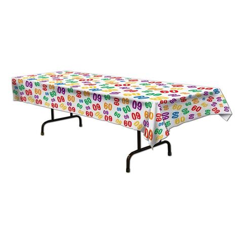 12 Multi-Colored "60" Plastic Party Banquet Table Covers 108"