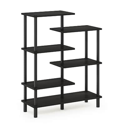 6 Tiers Wood Household Shelving Unit in Espresso/Black (31.5 in. W x 39.45 in. H x 11.61 in. D) - 31.5