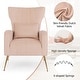 preview thumbnail 8 of 30, Costway Velvet Upholstered Wingback Chair with Lumbar Pillow & Golden - See Details