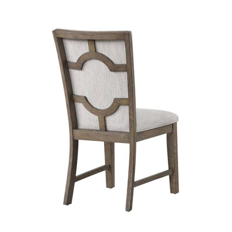 Set of 2 Upholstered Dining Chairs with Wooden Legs in Oak