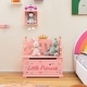 preview thumbnail 6 of 4, Kids Princess Wooden Bench Seat Toy Box Storage Organizer Pink