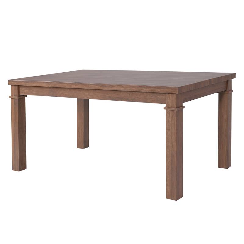 6-Piece Wood Dining Table Set, Modern Kitchen Table Set with 4 Upholstered Chairs and Bench for Living Room