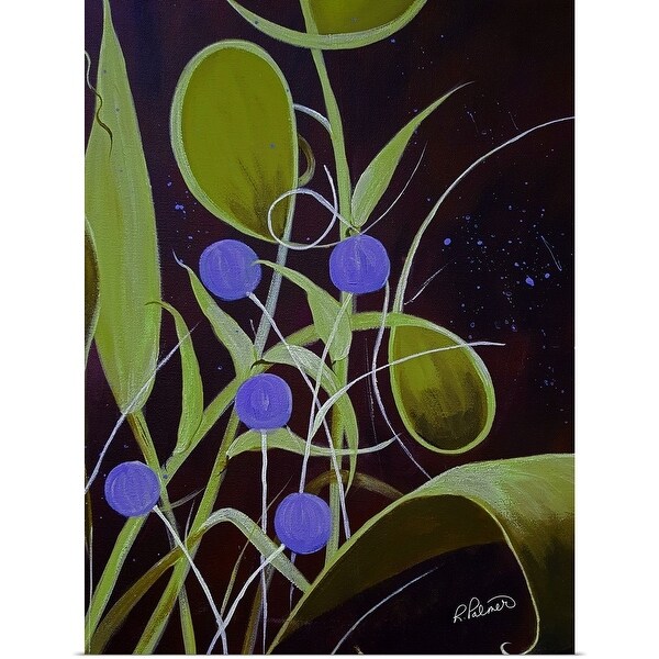 "Green Purple And Blue Abstract Plant" Poster Print