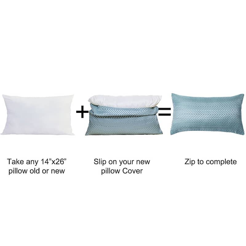 Jacquard Lumber Pillow Shell 2 Piece Set, 14" x 26", NO INSERT