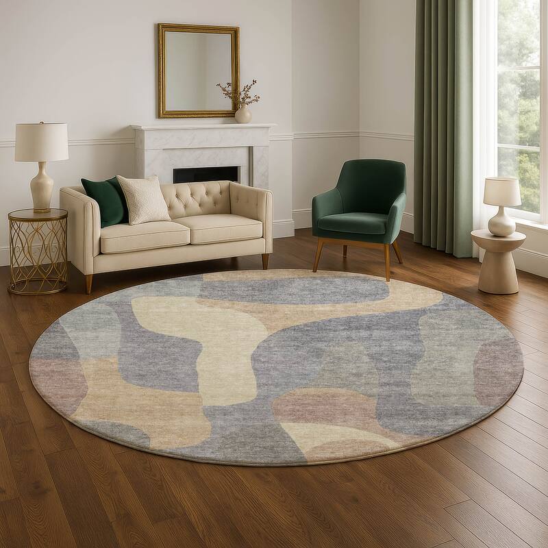 Premium Washable Super Soft Contemporary Siena Mayfield Rug - Gray - 8' x 8'