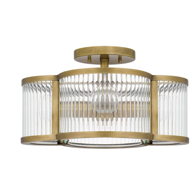 Aster 4-Light Weathered Brass Semi-Flush Mount