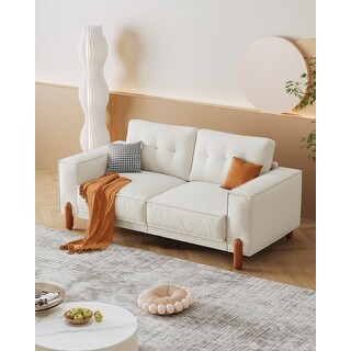 Modern Upholstered Sofa Tufted Couch with Square Arm - Bed Bath ...