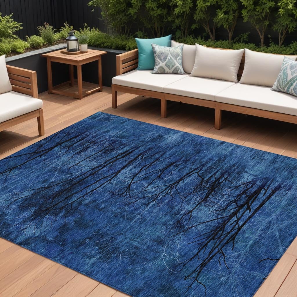 HomeRoots Floral Transitional Rectangle Outdoor Rug