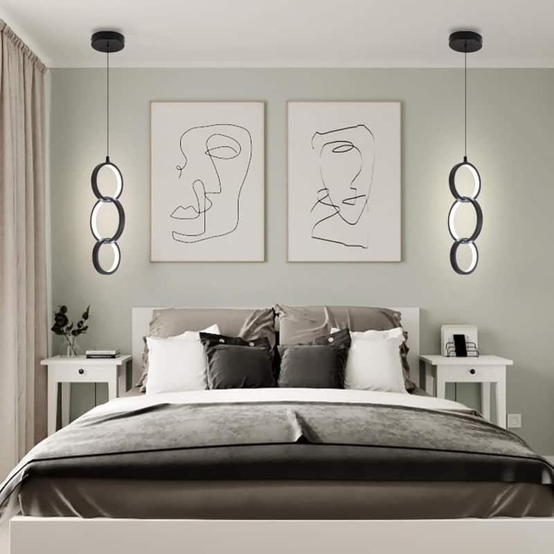 18W bulb light black kitchen island lamp aluminum pendant light