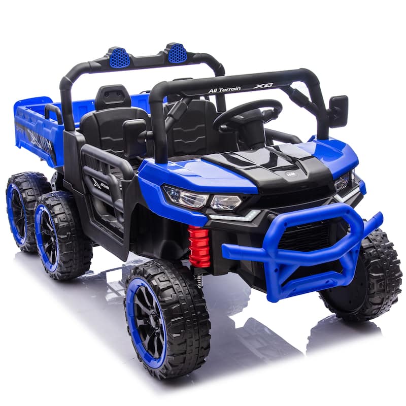 Electric Dump Truck Kids Truck Off-Road Toy Car Blue Ride on Jeep - Blue