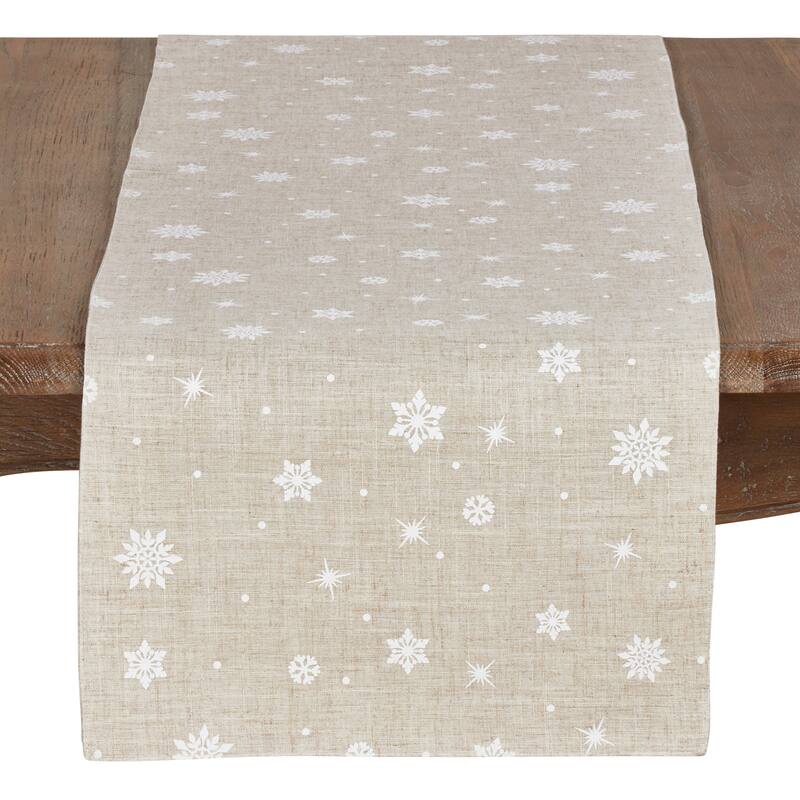 Poly Blend Christmas Runner With Snowflake Design - 16"x108"