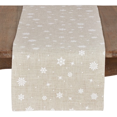 Poly Blend Christmas Runner With Snowflake Design