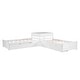 preview thumbnail 49 of 55, Twin Size L-Shaped Upholstered Platform Bed with Trundle and Two Drawers Linked, Solid Pine Wood Bed Frame, Built-in Desk