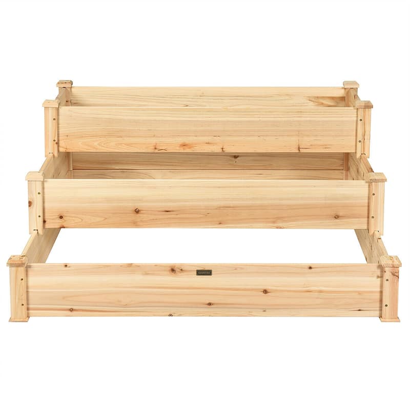 Costway 3 Tier Wooden Raised Vegetable Garden Bed Elevated Planter Kit - See details
