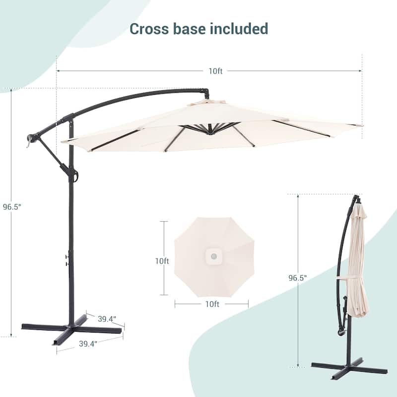 BONOSUKI 10ft Patio Umbrella,Hanging Market Umbrellas w/Tilt Adjustment