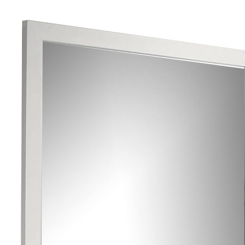 Dyl Dresser Mirror, Bevel Glass, White Wood Frame, 40 Inch Square
