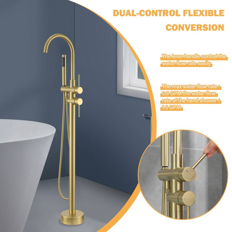 Single-Handle Freestanding Tub Faucet Mount Tub Faucet Bathtub Filler