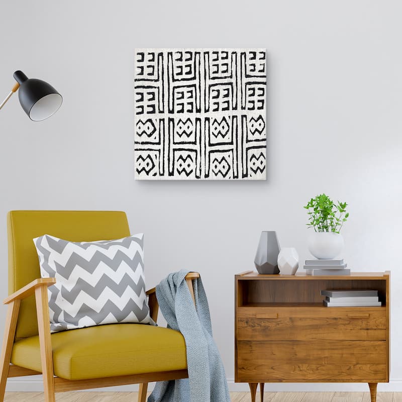 Mudcloth White VII by Ellie Roberts Canvas Art Print