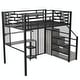 preview thumbnail 10 of 30, Full Size Metal Loft Bed with Wardrobe, Desk, Storage Shelves