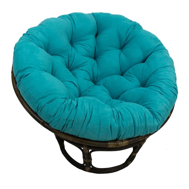 Microsuede Indoor Papasan Cushion (44-inch, 48-inch, or 52-inch) (Cushion Only) - 48 x 48 - Aqua Blue