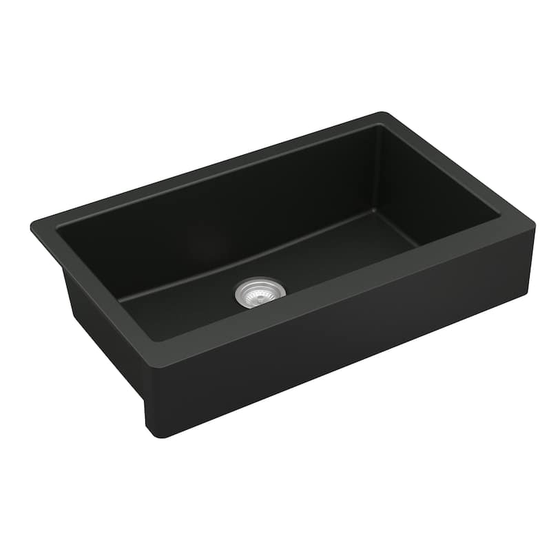 Karran Retrofit Farmhouse Quartz Single Bowl Kitchen Sink Kit