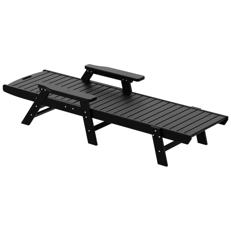Laguna Hdpe All Weather Outdoor Patio Pool Reclining Chaise Lounges With Square Side Table (3-Piece Set)