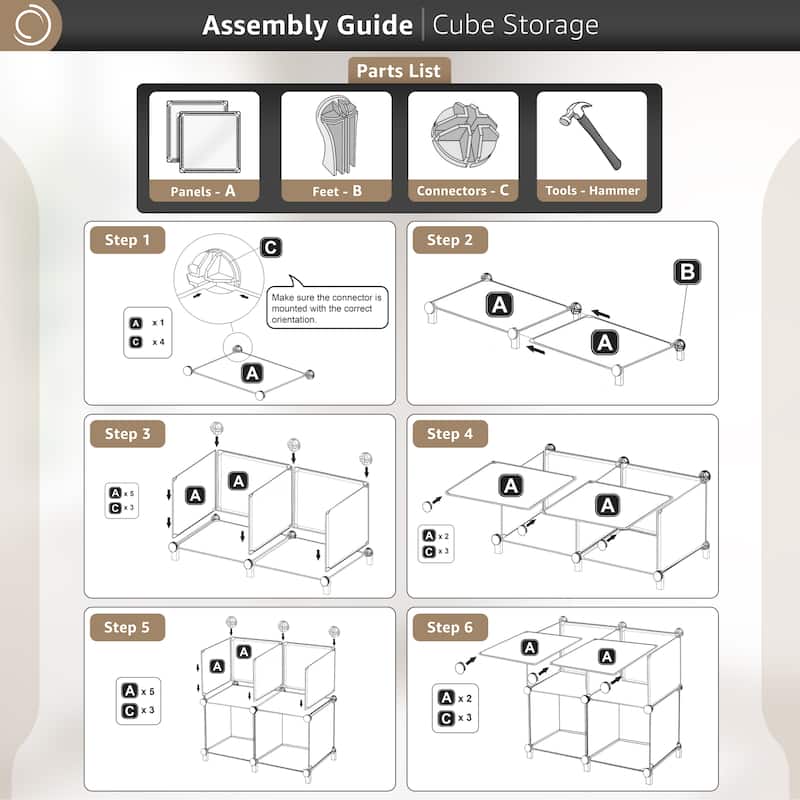 Sorbus Cube Storage Organizer – Waterproof Cubby Shelf for Closet, Toys, Books, Shoes, Décor – Space-Saving Bookshelf