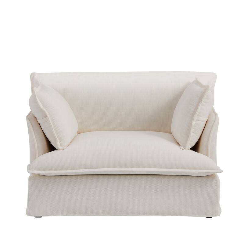 47.2" Oversized Single Sofa Chair Accent Chair with Charging Ports, Chenille Armchair Lounge Chair for Living Room Apartment