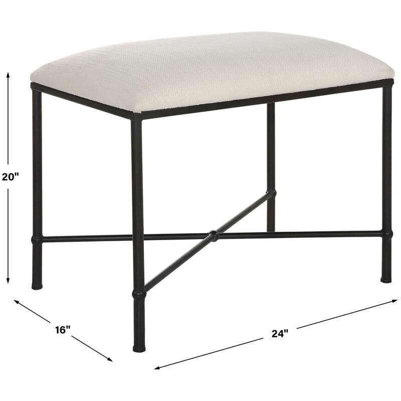 Uttermost 236-AVENHAM-BENCH-SM Avenham 24" Wide Black Framed Bench