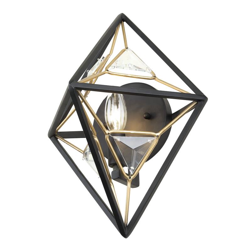Varaluz Marcia 1-Light Wall Sconce - Matte Black/French Gold