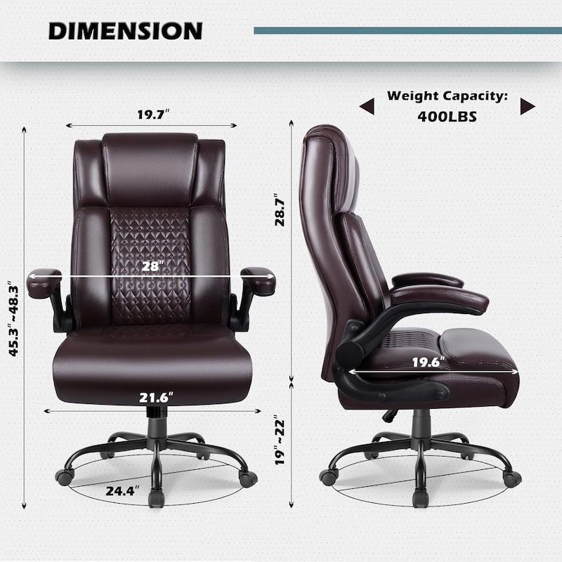 BOSSIN Executive Office Chair,Big and Tall Office Chair with Ergonomic,High Back,and Lumbar Support