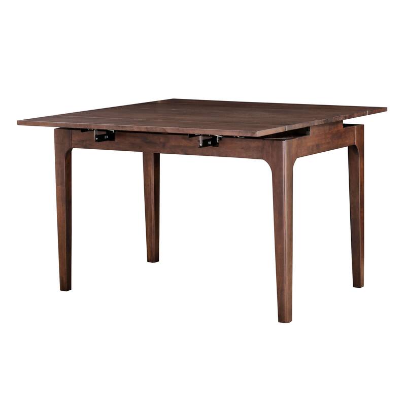 Furniture of America Abigail IX Mid-Century Modern 5-Piece Walnut 53-inch 2-Leaf Extendable Counter Height Dining Set