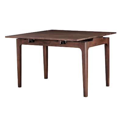 Furniture of America Abigail X Mid-Century Modern Rich Walnut Extendable Self-Storing 53-inch Counter Height Dining Table