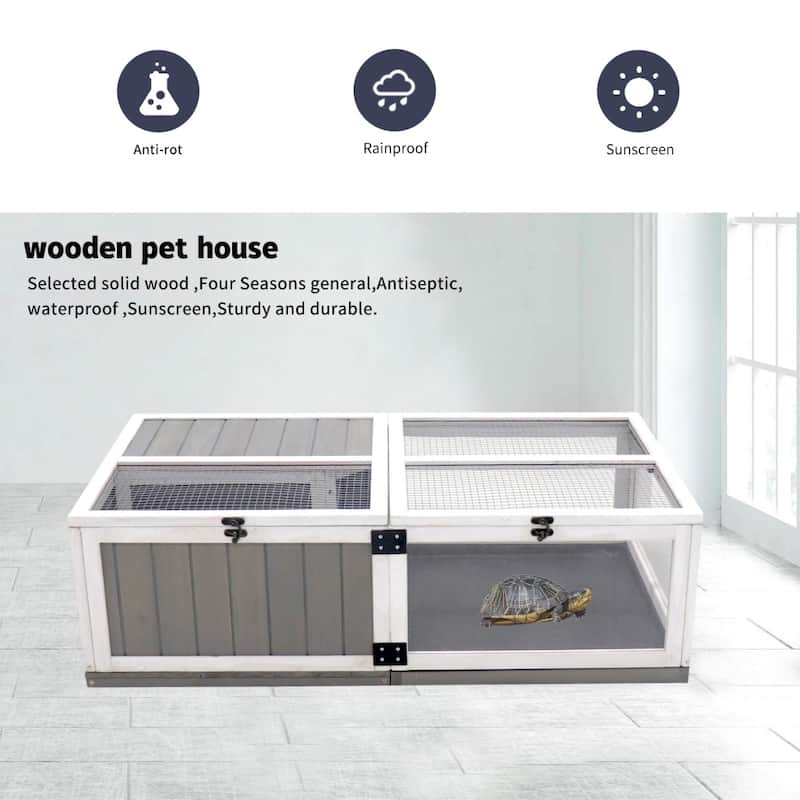 Grey Wooden Outdoor Reptile Cage