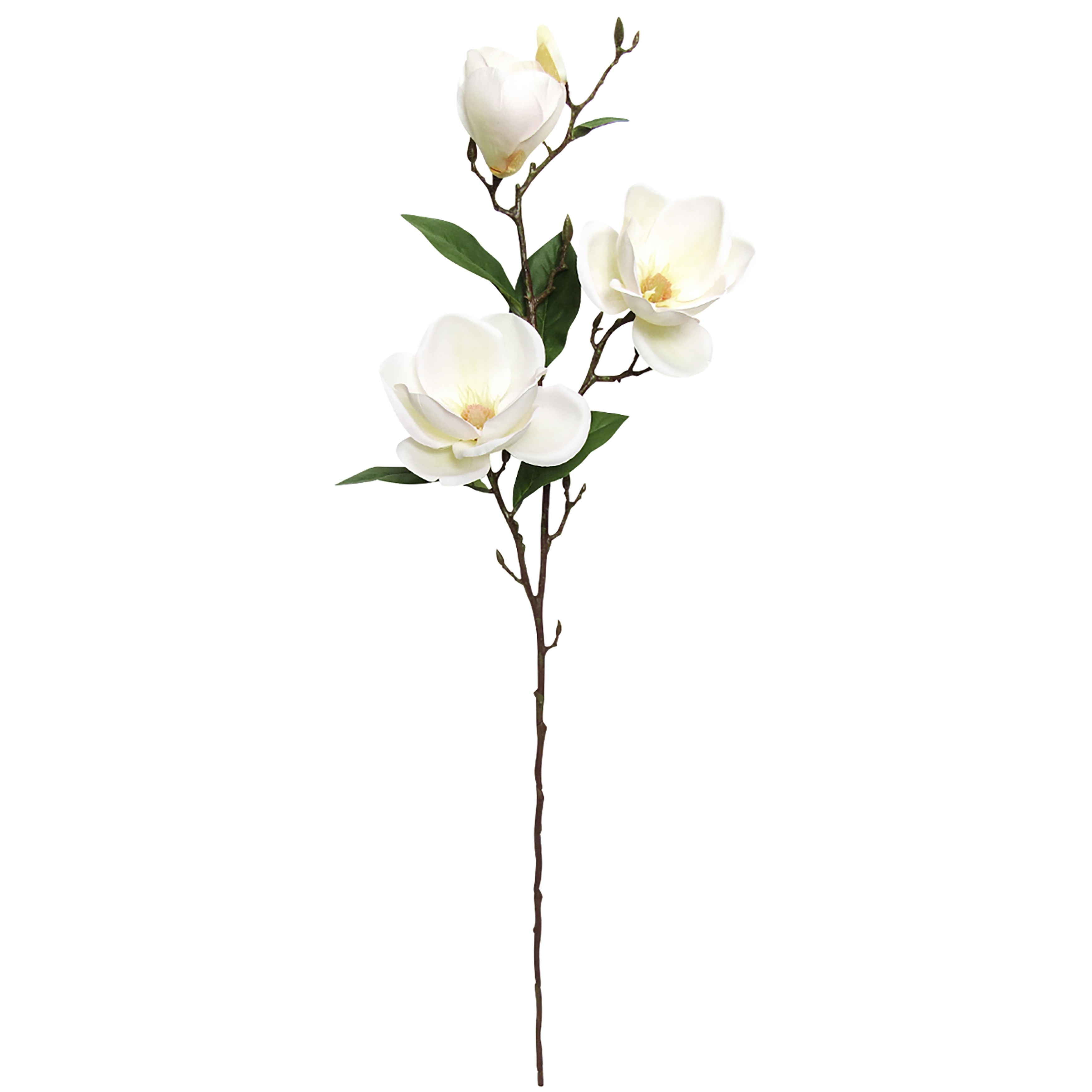 Set of 2 Large Cream White Artificial Magnolia Flower Stem Spray 38in - 38" L x 11" W x 9" DP