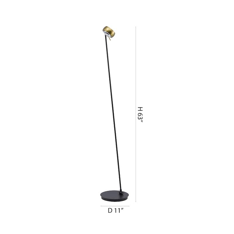 Transitional 1-Light Black LED Floor Lamp With A Shade