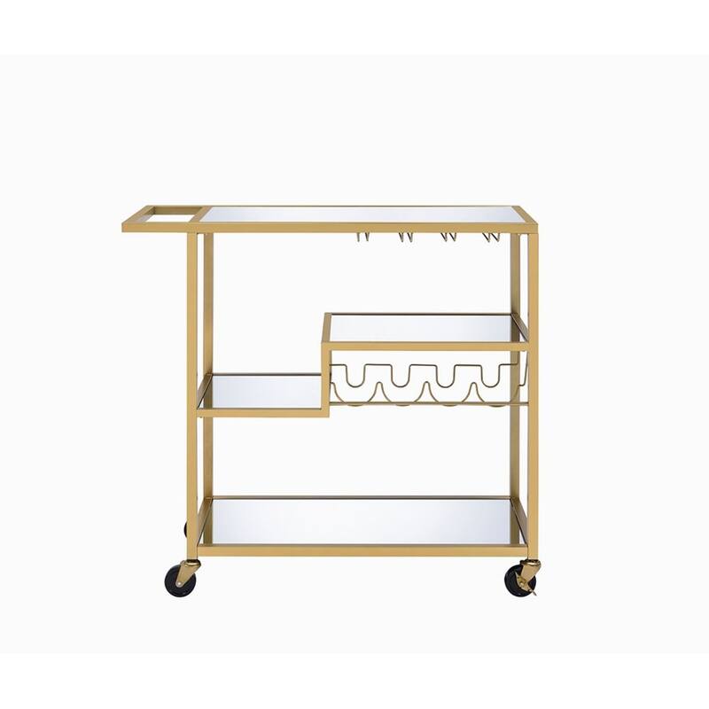 Adamsen Mirrored & Champagne Finish Serving cart