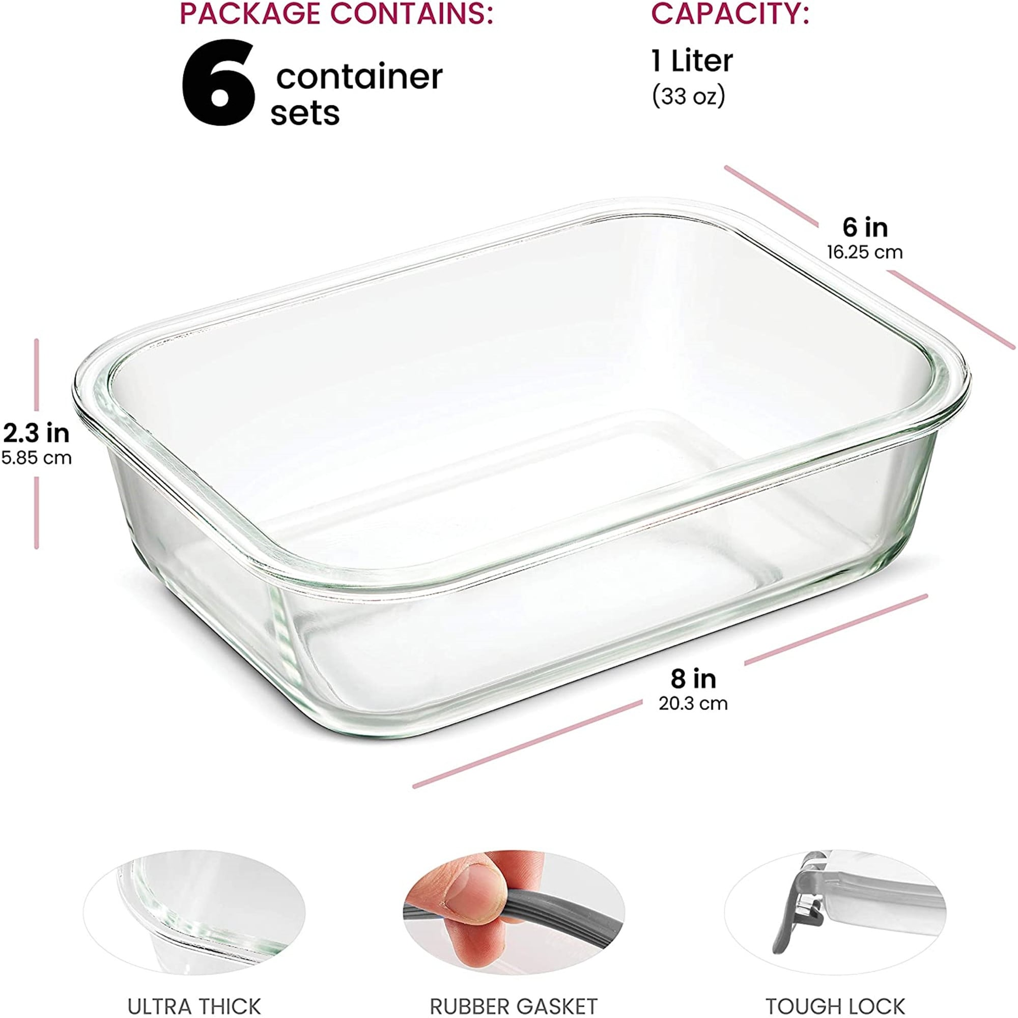 24-Piece Superior Glass Food Storage Container Set - Newly Innovated Hinged  BPA-free Locking lids - 100% Leakproof