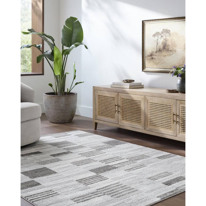 Livabliss Enfield Modern & Contemporary Area Rug - Silver Gray - 7'10" x 10'
