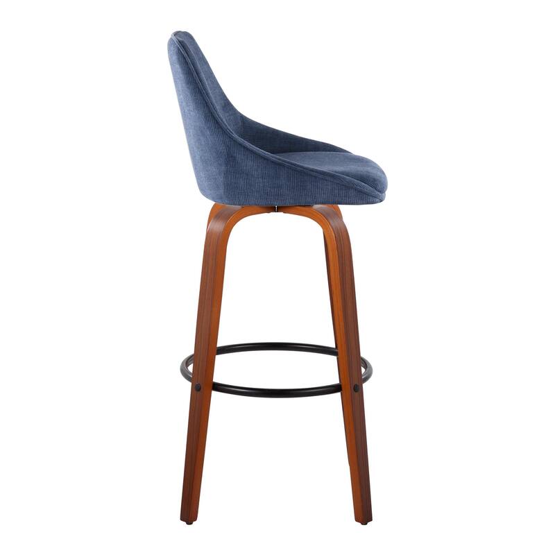 Carson Carrington Alba 30" Fixed-Height Bar Stool with Bent Wood Legs & Round Footrest (Set of 2)