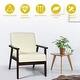 preview thumbnail 54 of 64, Costway Set of 2 Fabric Accent Armchair Solid Wood Upholstered Lounge - See Details