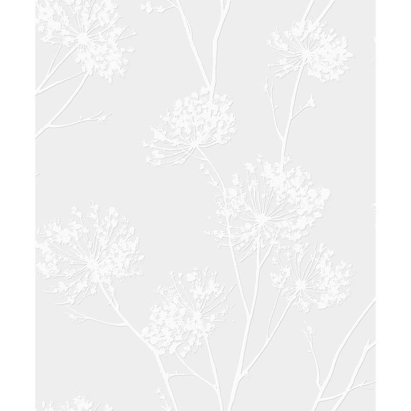 Seabrook Designs Off-White Dandelion Fields Paintable Unpasted Wallpaper - 20.9 in. W x 33 ft. L - 20.9 in. W x 33 ft. L - Off-White