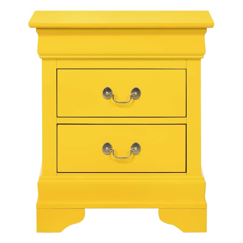 Traditional 21-in Metal Handholder 2-Drawer Wood Nightstand