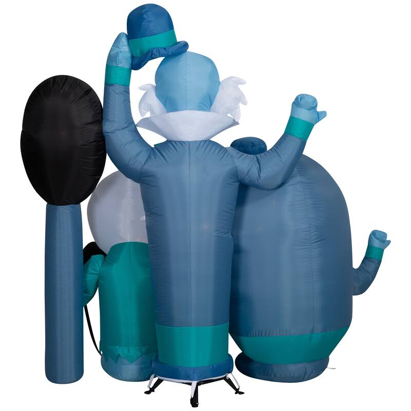 Gemmy Airblown Haunted Mansion Beware of Ghosts Scene Disney, 6 ft Tall, Blue