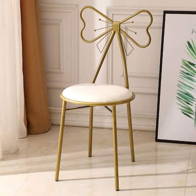 Butterfly-shaped Backrest Makeup Stool Vanity Stool - N/A