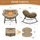 preview thumbnail 10 of 44, Oversized Indoor Outdoor Royal Papasan Rocking Chair, Patio Egg Rocker with Cushions, 450 lb Capacity