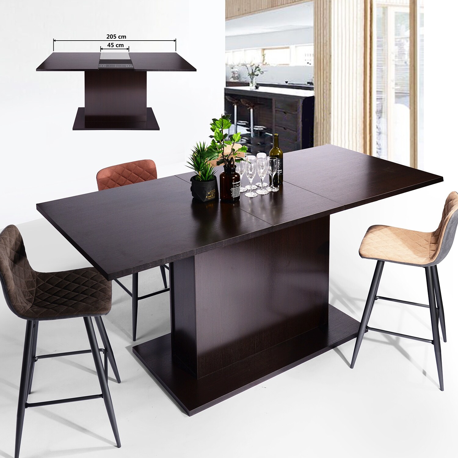 Shop Carbon Loft Bojorquez Espresso Extendable Wood Bar Table On Sale Overstock 30543231