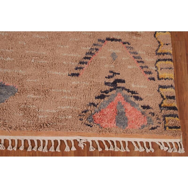 Plush Moroccan Oriental Area Rug Hand-Knotted Wool Carpet - 8'11" x 13'0"