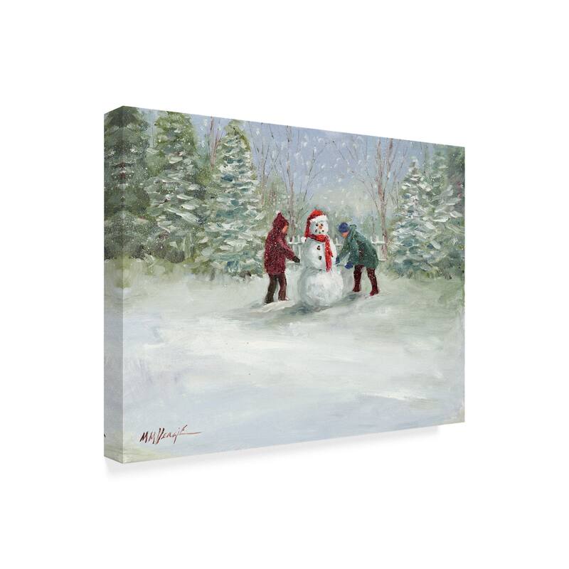 Mary Miller Veazie 'Snowman And Children' Canvas Art